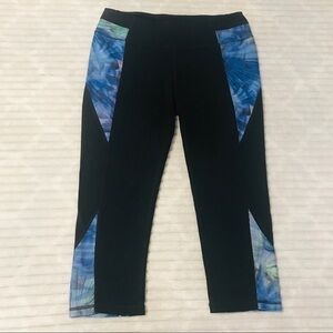 Athleta Black Blue Chaturanga Crip Tights …